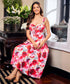 Bustier Dress With Printed Chiffon